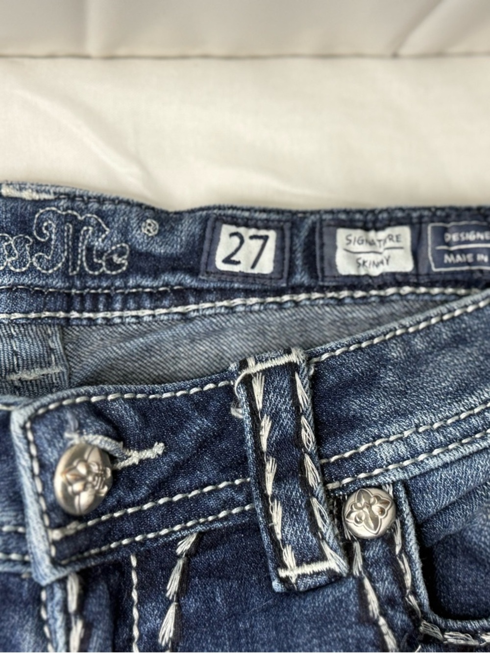 Miss Me Dark Blue Women's Skinny Jeans 27/4 - Picture 9 of 11